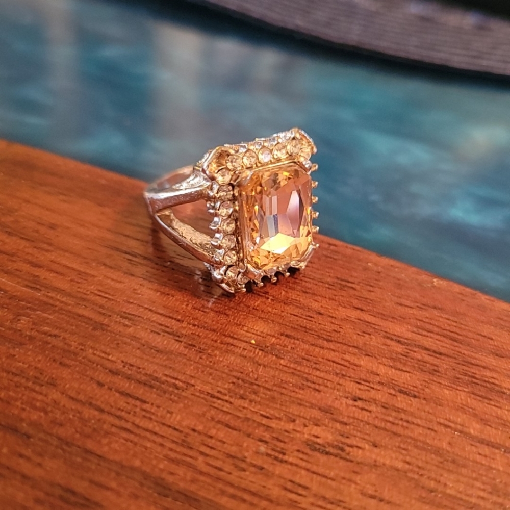 Rose Gold Cocktail Ring, sz 8